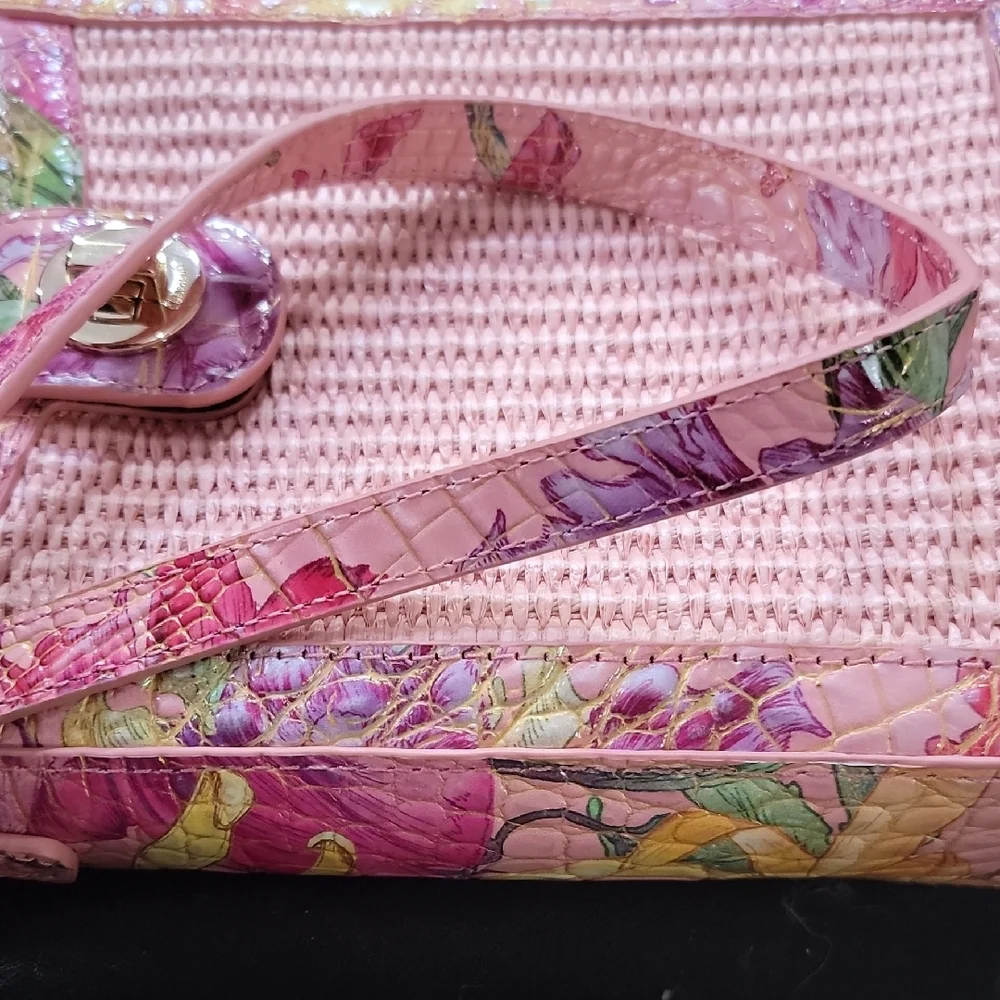Floral Pink Woven Crossbody Bag and Wallet Set - Picture 6 of 6
